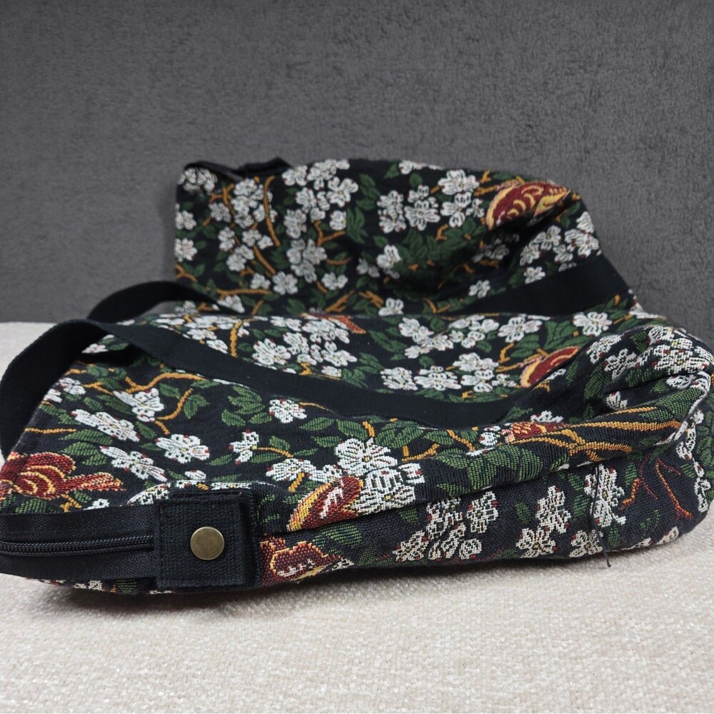 Vintage Bob Timberlake Large Bag Tapestry Fabric Tote Bird Flowers Travel - Picture 14 of 16